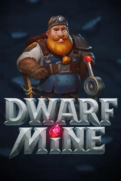 Dwarf Mine slot showing dwarf miner with drill and glowing ruby