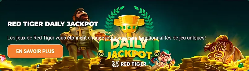 Jackpot quotidien Red Tiger avec singes et montagnes de pièces d’or